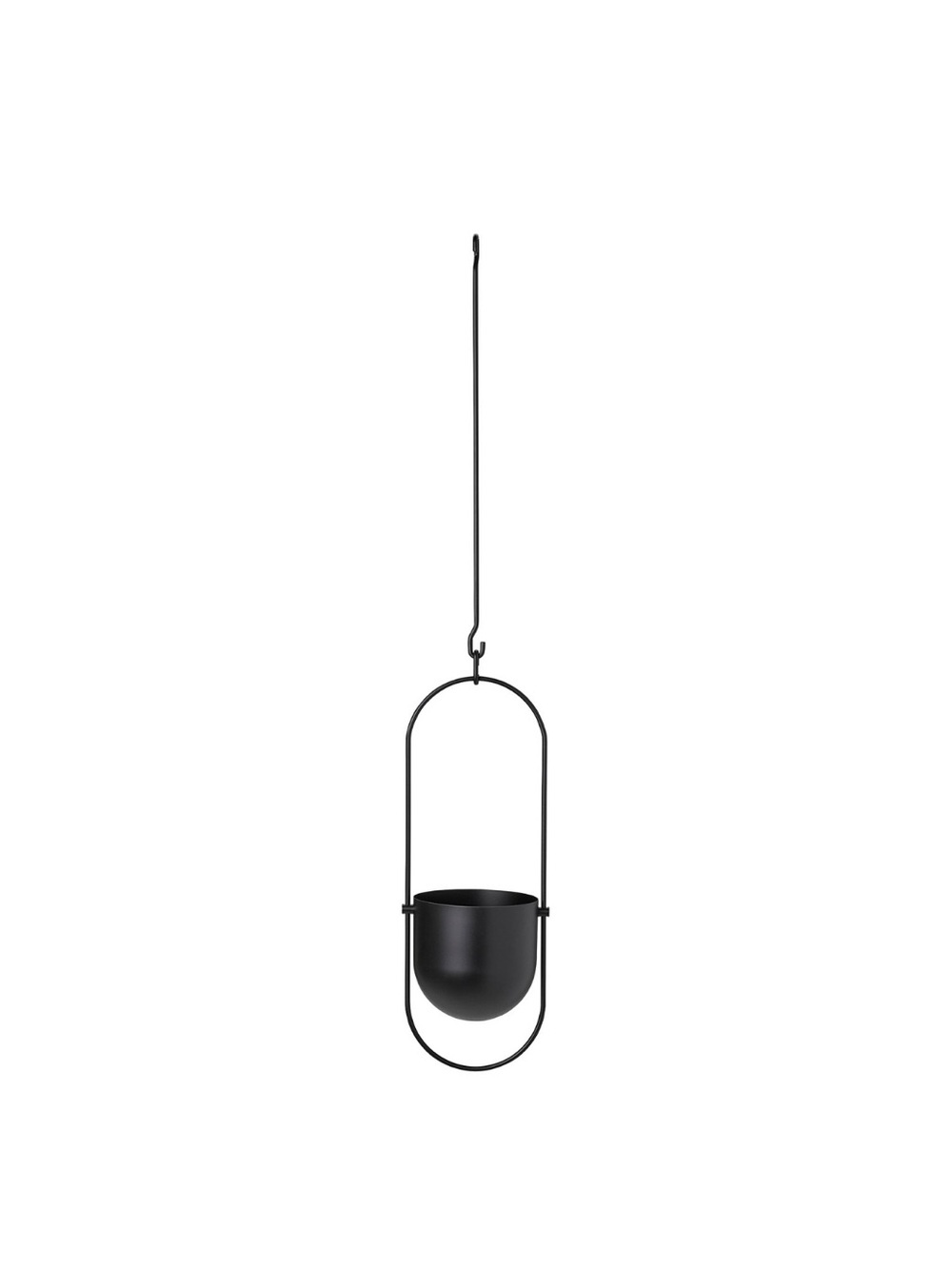 Black Hanging Metal Planter - Modern Home Accent